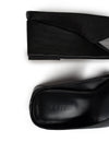LA TRIBE WEDGE THONG - BLACK SATIN