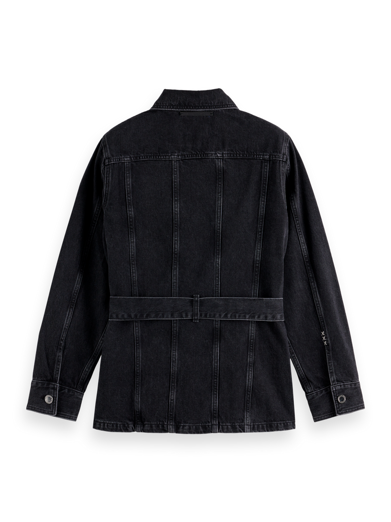 MAISON WORKED OUT BLACK CARGO JACKET