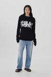 ZAMBESI GRAFFITI LONG SLEEVE TOP-BLACK/WHITE