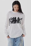 ZAMBESI GRAFFITI LONG SLEEVE TOP-WHITE/BLACK