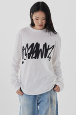 ZAMBESI GRAFFITI LONG SLEEVE TOP-WHITE/BLACK