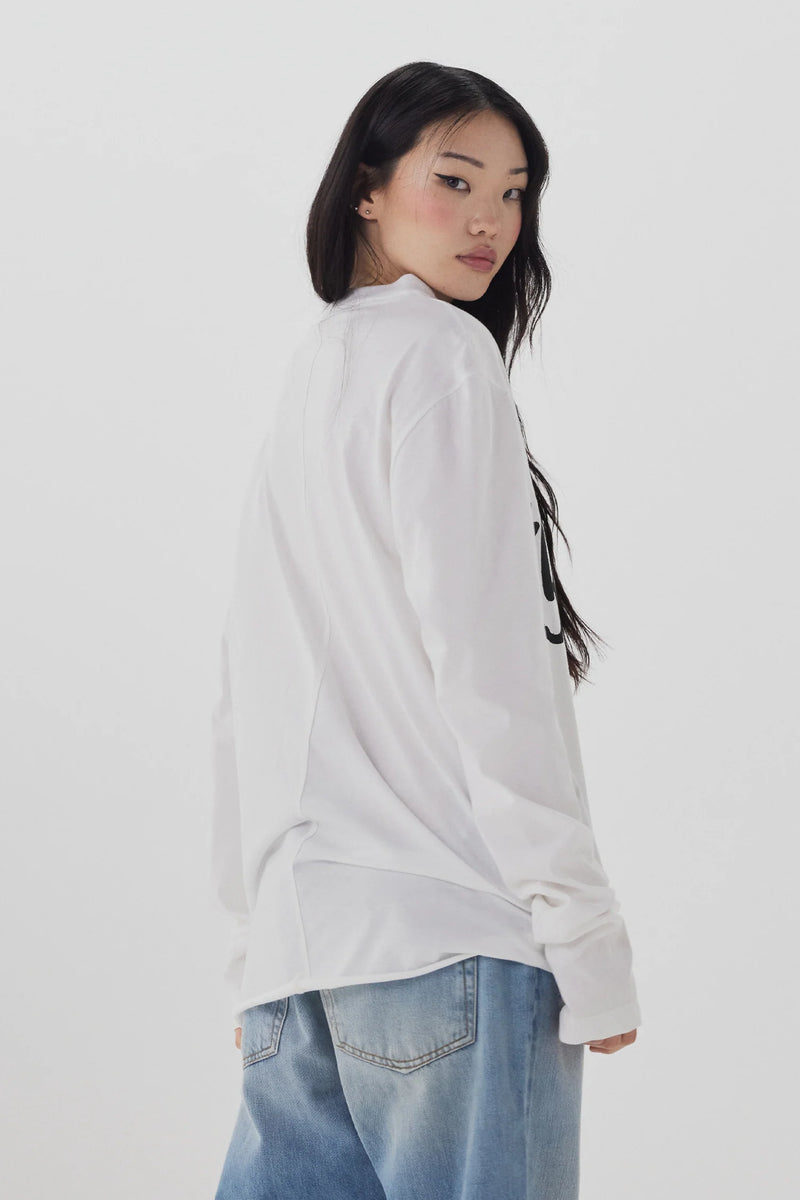 ZAMBESI GRAFFITI LONG SLEEVE TOP-WHITE/BLACK