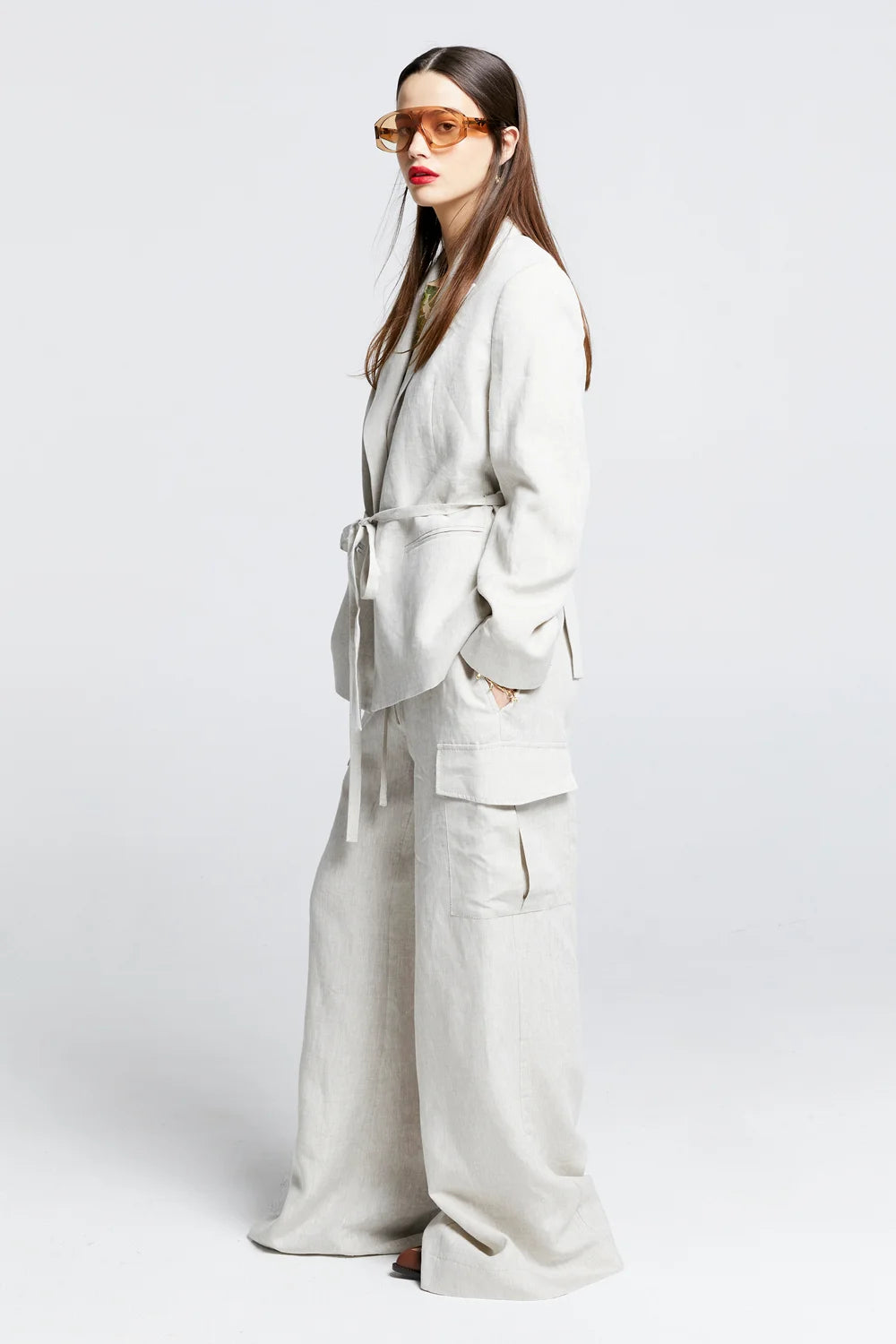 KAREN WALKER ACADIA LOUNGE PANTS-NATURAL