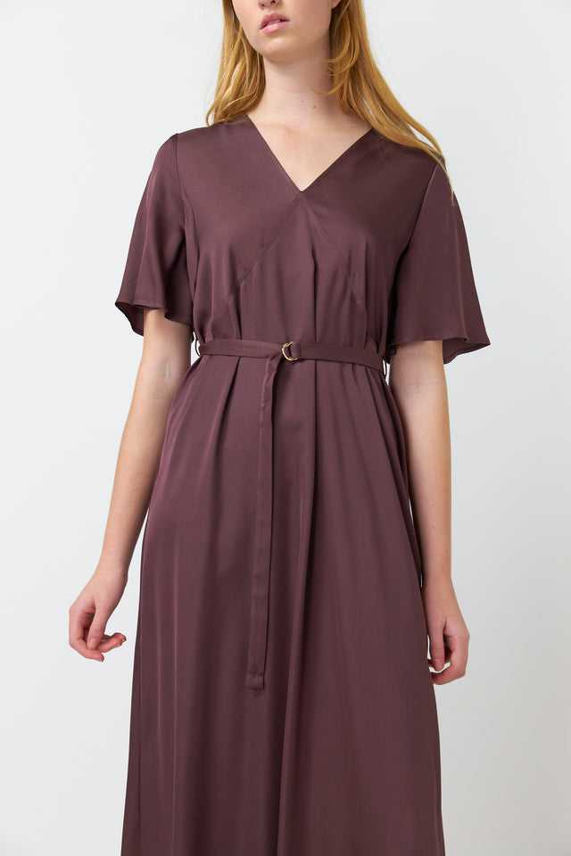 KATE SYLVESTER CLEO DRESS-AUBERGINE