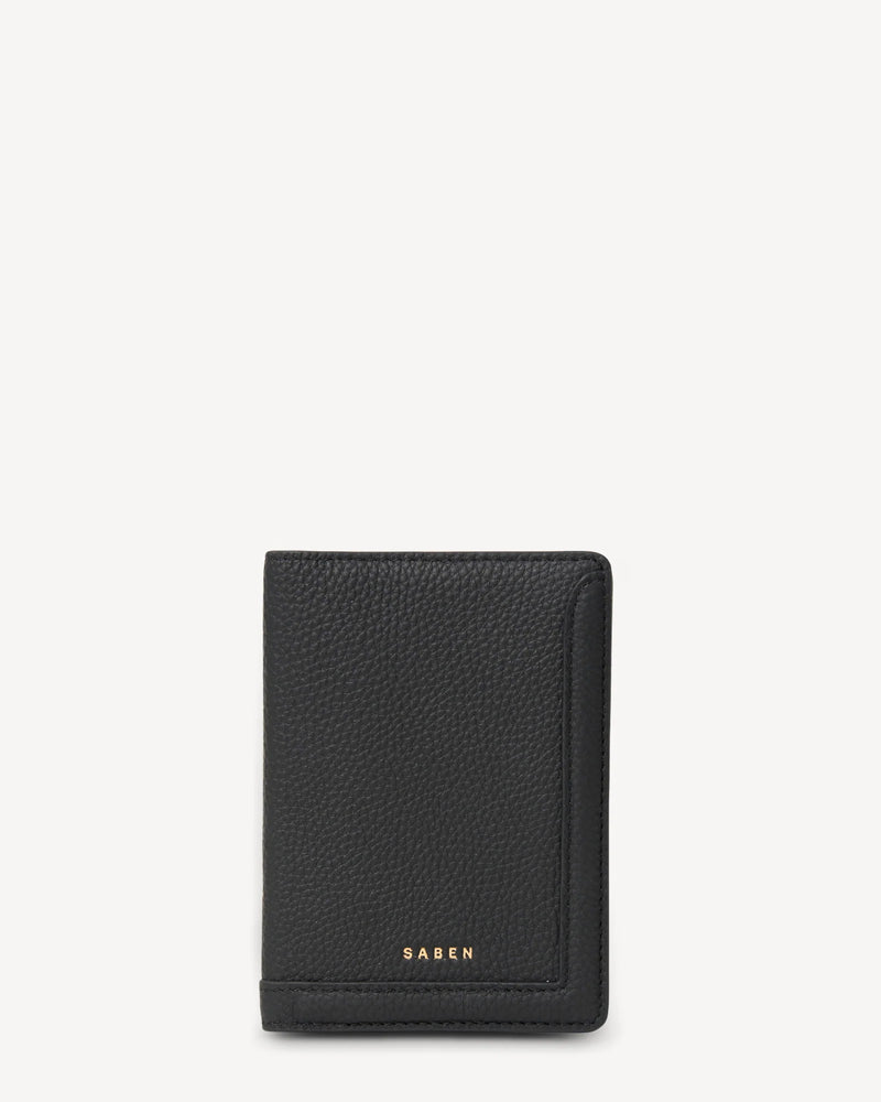 SABEN LINZ PASSPORT WALLET-BLACK