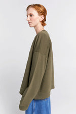 KAREN WALKER RUNAWAY GIRL CREWNECK SWEATSHIRT-GREEN
