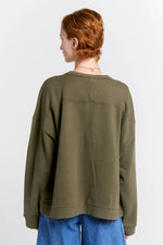 KAREN WALKER RUNAWAY GIRL CREWNECK SWEATSHIRT-GREEN