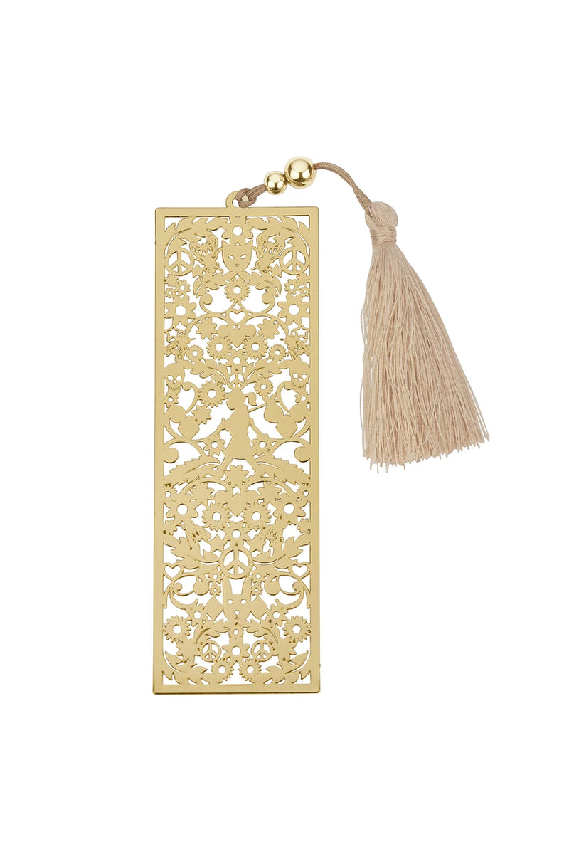 KAREN WALKER FILIGREE BOOKMARK-GOLD/MACADAMIA