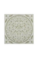 KAREN WALKER FILIGREE CLASSIC SILK SCARF-CREAM/OLIVE