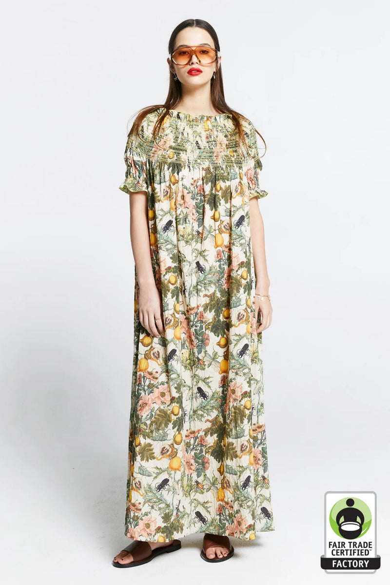 KAREN WALKER GAIA SMOCKED DRESS