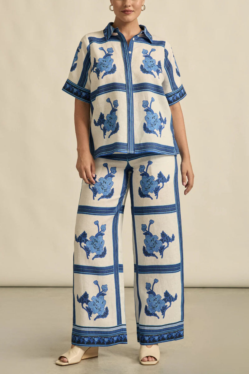 ZOE KRATZMANN GESTURE PANT-AZURE COLLAGE