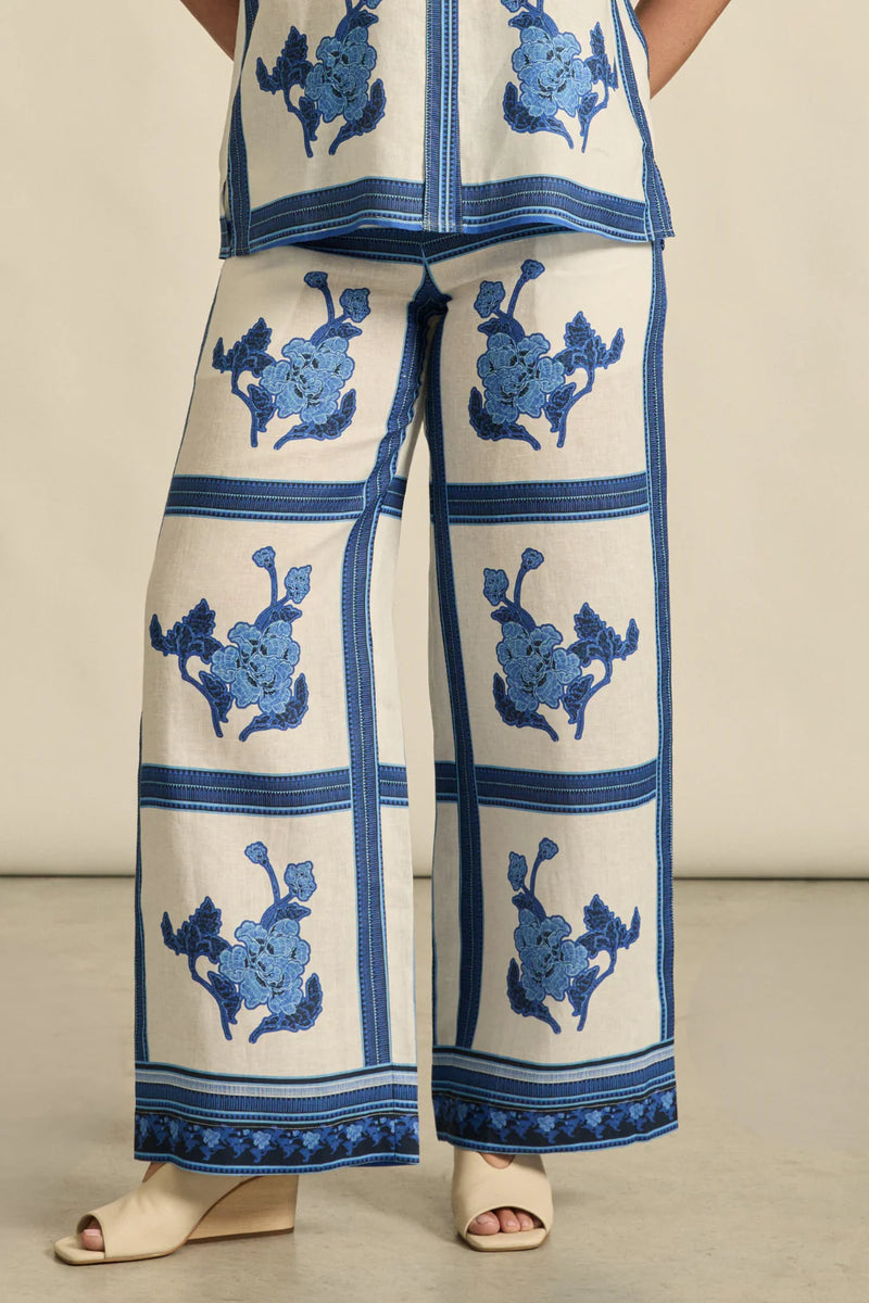 ZOE KRATZMANN GESTURE PANT-AZURE COLLAGE