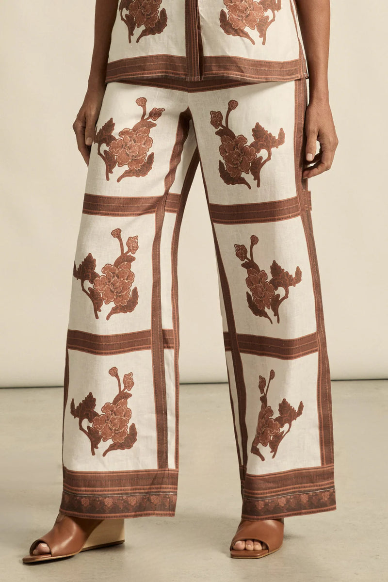 ZOE KRATZMANN GESTURE PANT-COFFEE COLLAGE