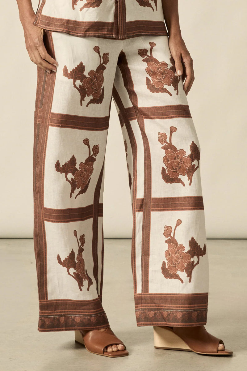 ZOE KRATZMANN GESTURE PANT-COFFEE COLLAGE