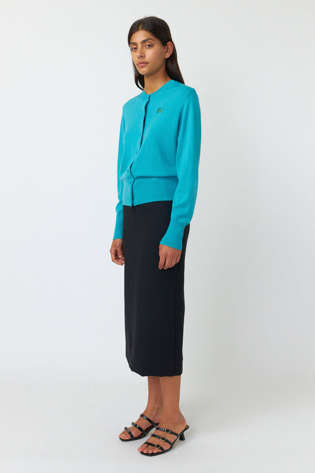KATE SYLVESTER GRACIE CARDIGAN-TURQUOISE