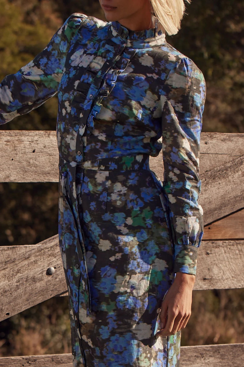 ZOE KRATZMANN GRADUATE DRESS-FOREST BLUR