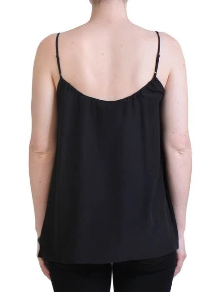 MAUD DAINTY TAMBOURINE TOP-BLACK