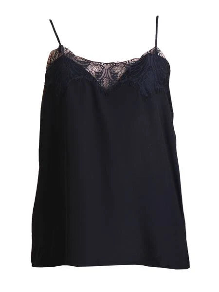 MAUD DAINTY TAMBOURINE TOP-BLACK