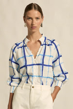 ZOE KRATZMANN INSPIRE TOP-AZURE CHECK