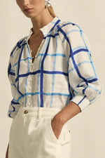 ZOE KRATZMANN INSPIRE TOP-AZURE CHECK