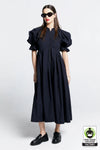 KAREN WALKER MELODY ORGANIC COTTON DRESS-BLACK