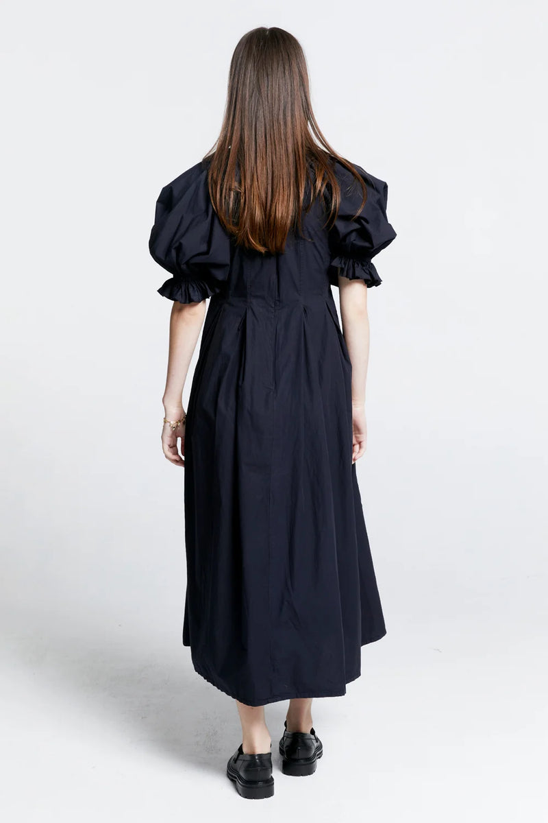 KAREN WALKER MELODY ORGANIC COTTON DRESS-BLACK