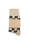 KAREN WALKER MONOGRAM SOCK-SAND BLACK/BROWN