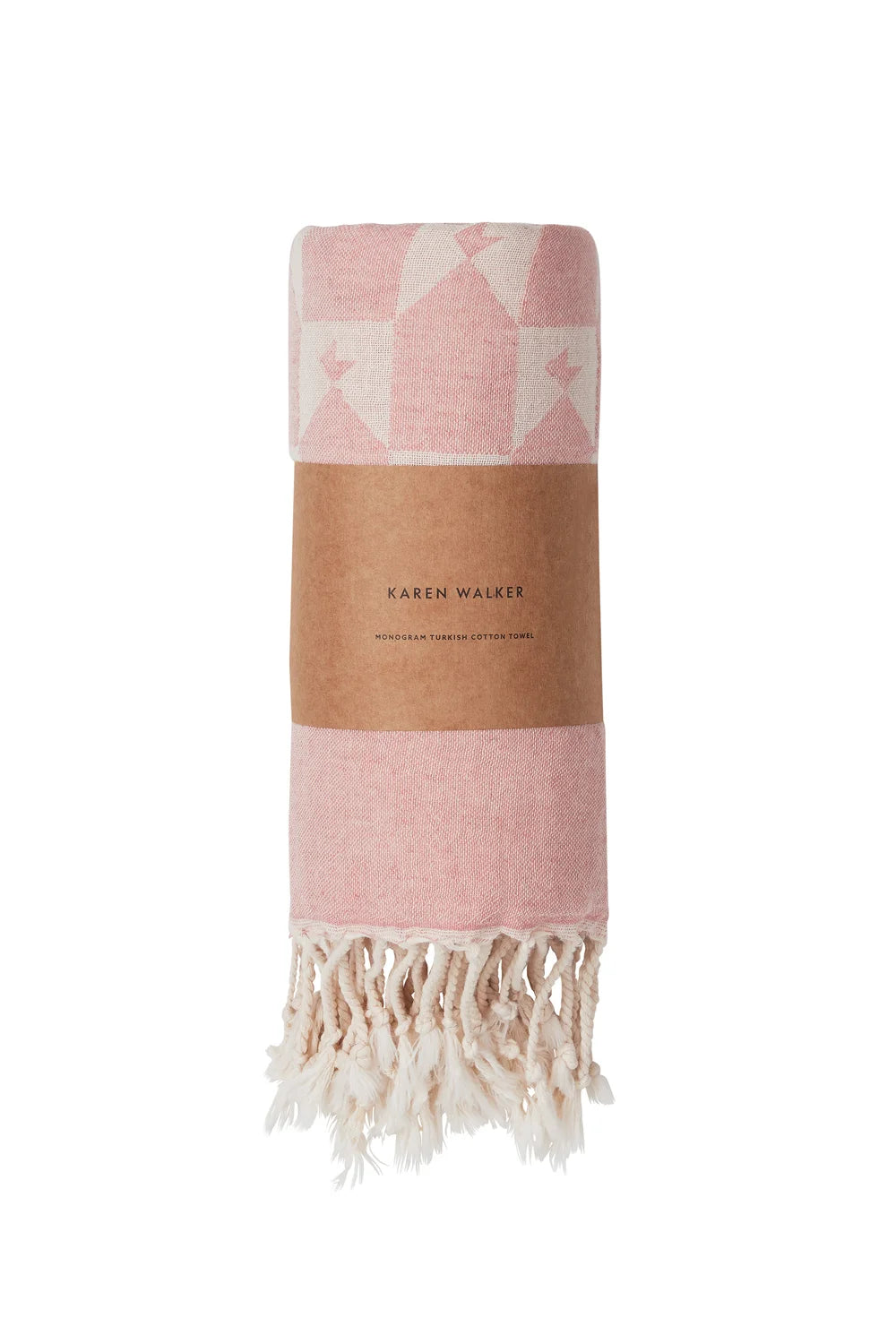 KAREN WALKER MONOGRAM TURKISH TOWEL-PINK