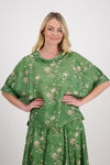 BRIARWOOD PACE TOP-GREEN FLORAL