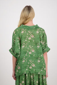 BRIARWOOD PACE TOP-GREEN FLORAL