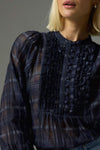 ZOE KRATZMANN PASSAGE TOP-INK BLACK CHECK