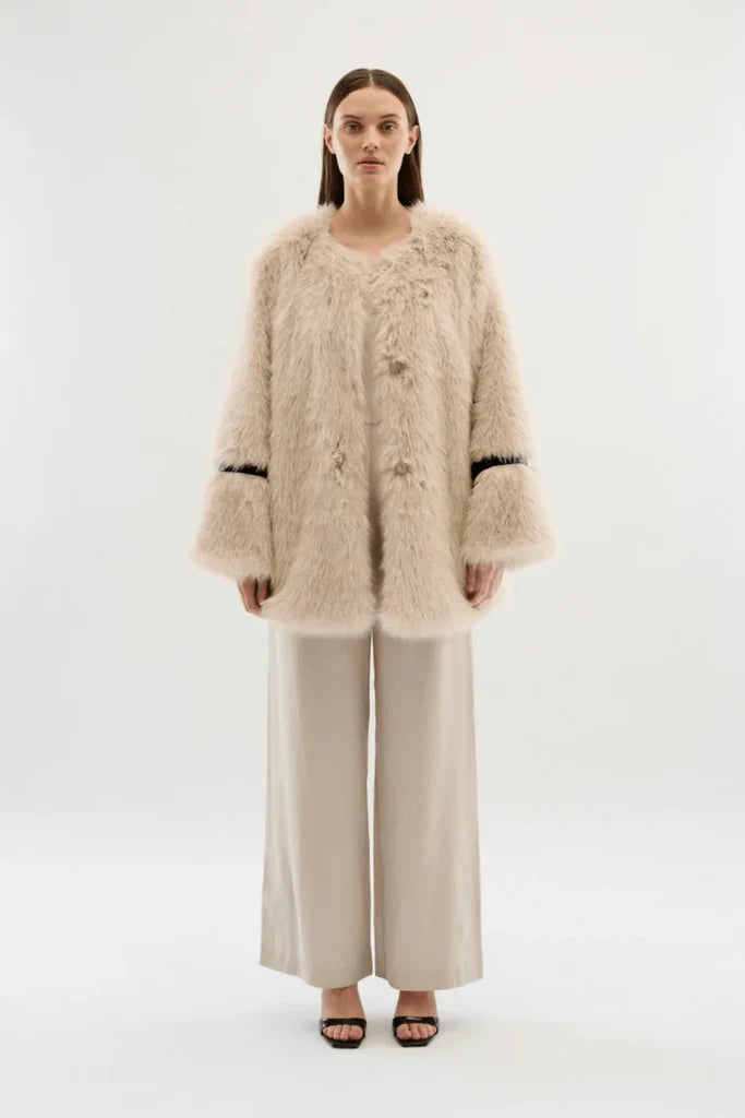 KAREN BY SIMONSEN PEARLY FUR COAT