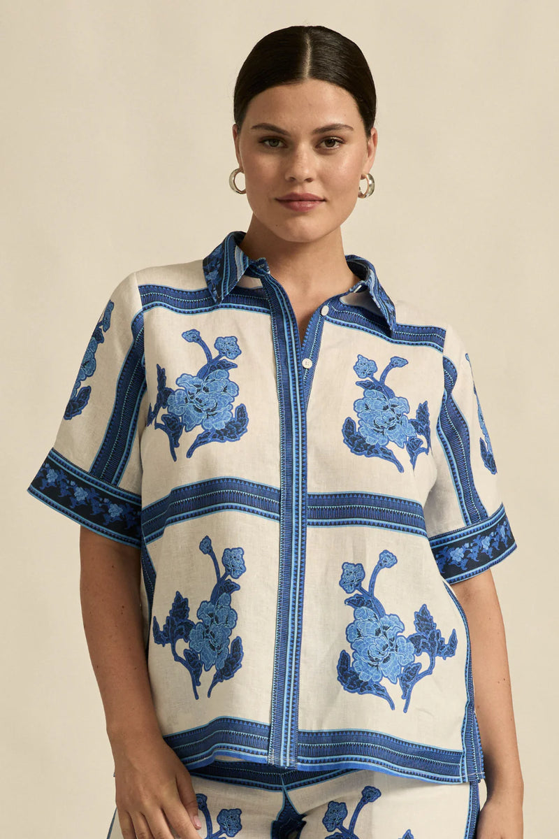 ZOE KRATZMANN PIXEL TOP-AZURE COLLAGE