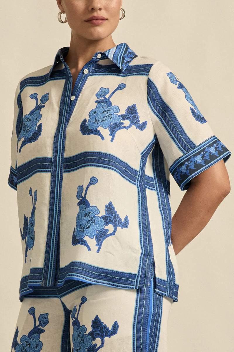 ZOE KRATZMANN PIXEL TOP-AZURE COLLAGE