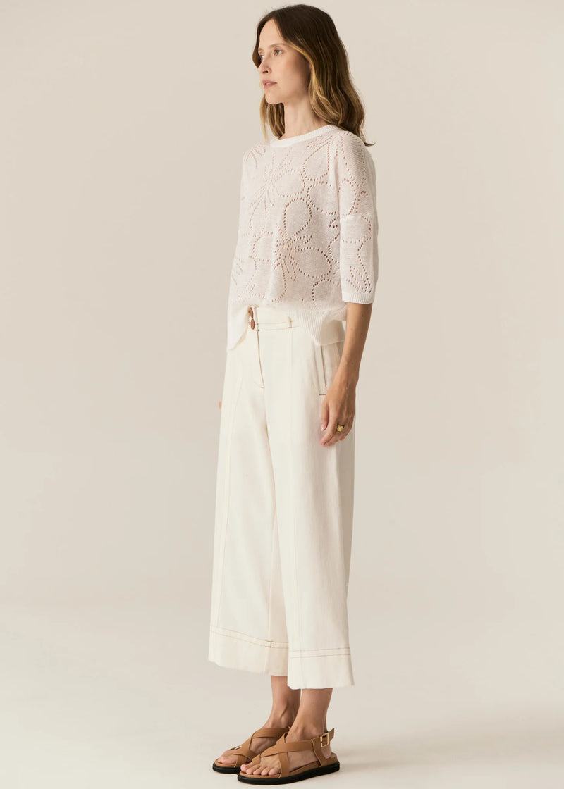 POL CARSEN CROP PANT-ECRU