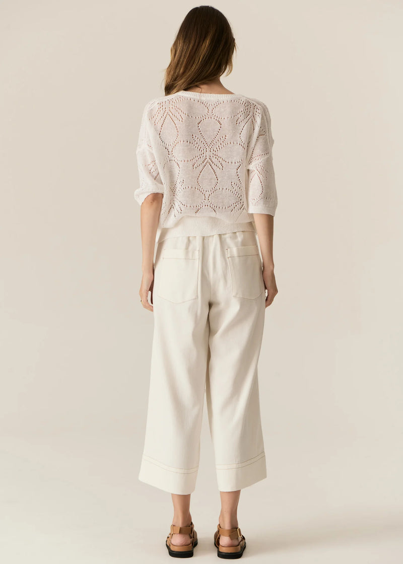 POL CARSEN CROP PANT-ECRU