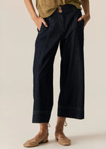 POL CARSEN CROP PANT-DARK WASH