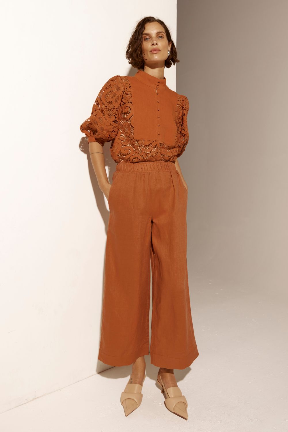 ZOE KRATZMANN PRESENCE TOP-TOFFEE LACE