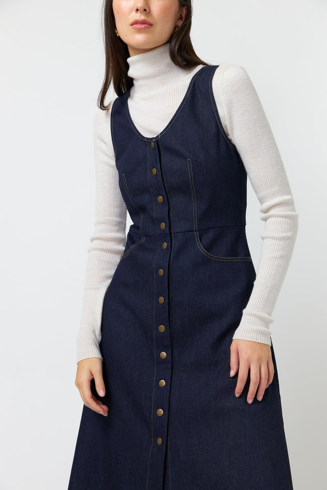 SYLVESTER DENIM DRESS-DARK INDIGO