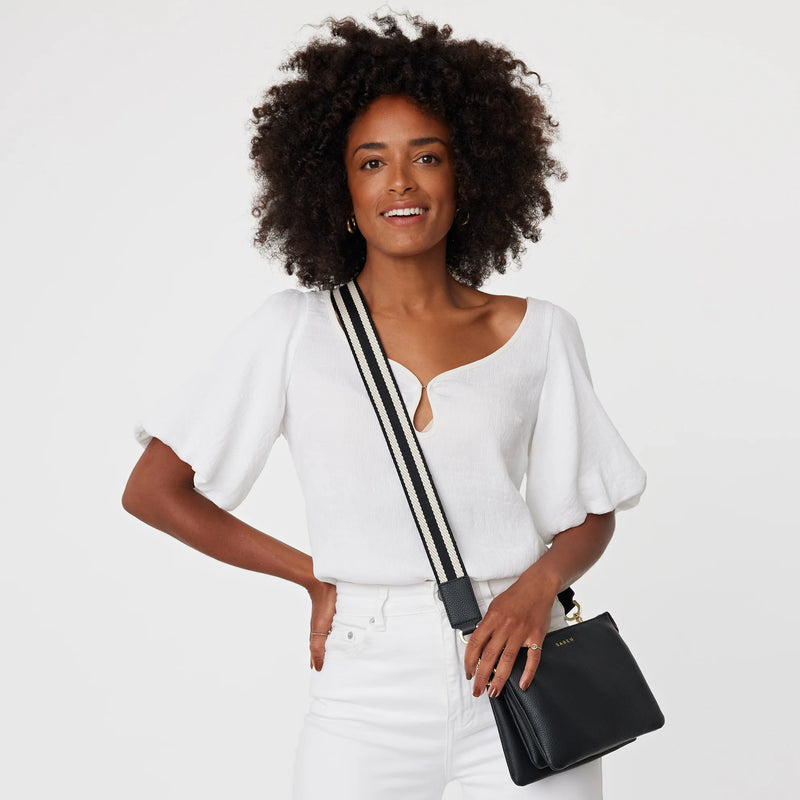 SABEN FEATURE STRAP WEBBING-BLACK+WHITE