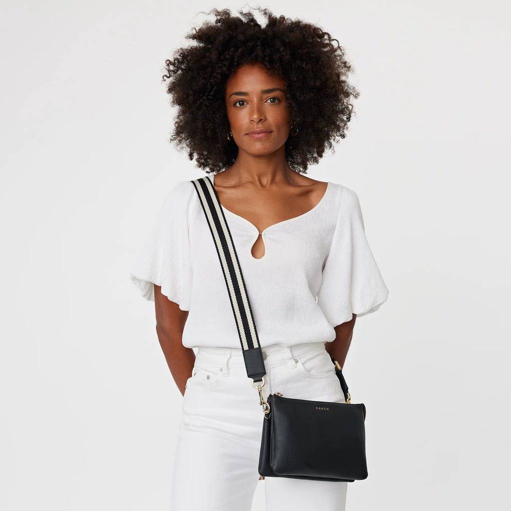 SABEN FEATURE STRAP WEBBING-BLACK+WHITE