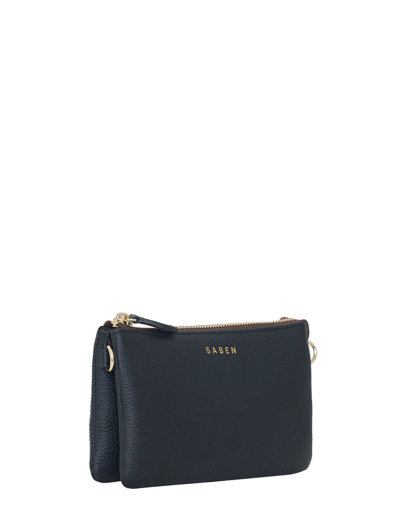 SABEN LILY MINI BAG BLACK & GOLD CURB CHAIN