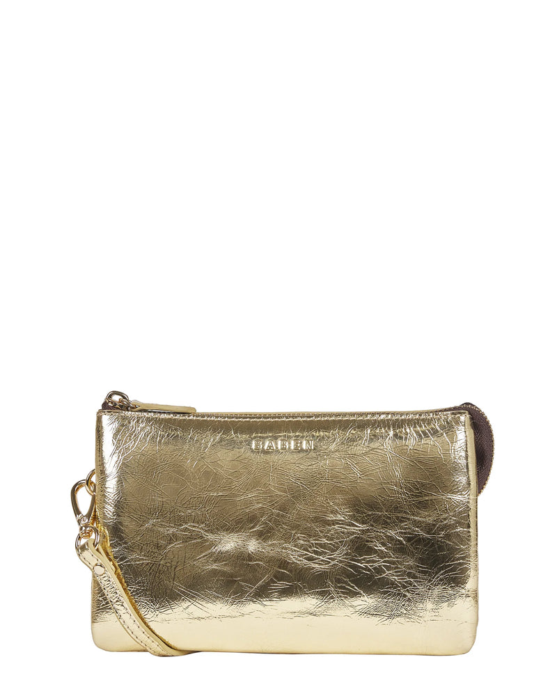 SABEN TILLY CROSSBODY HANDBAG-GOLD CRINKLE