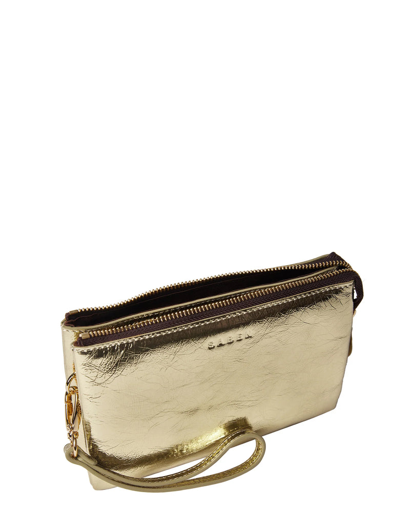 SABEN TILLY CROSSBODY HANDBAG-GOLD CRINKLE