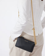 SABEN LILY MINI BAG BLACK & GOLD CURB CHAIN