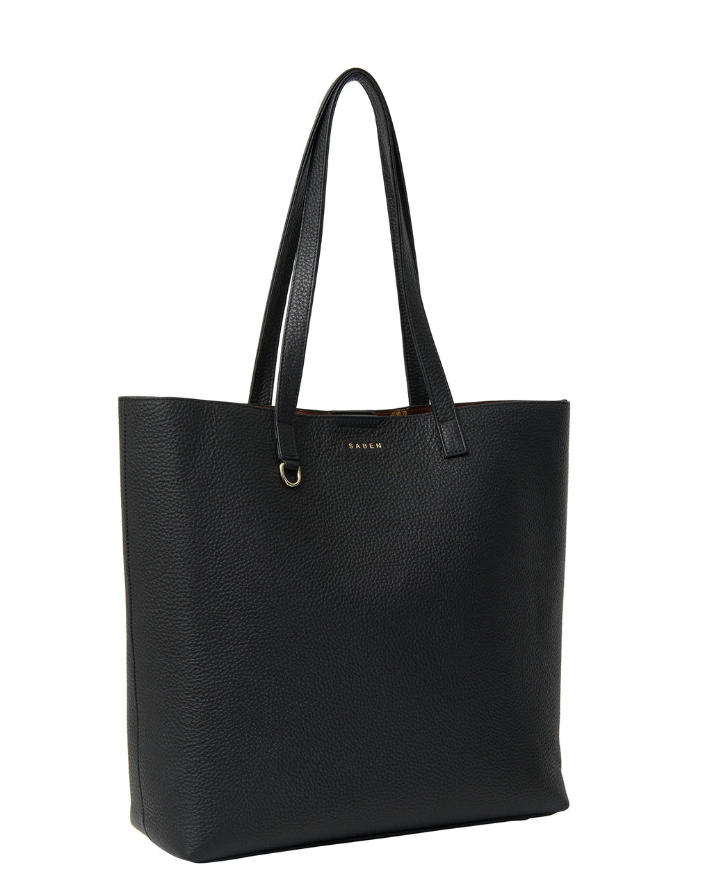 SABEN CARTER TOTE-BLACK&TAN CHAIN PRINT