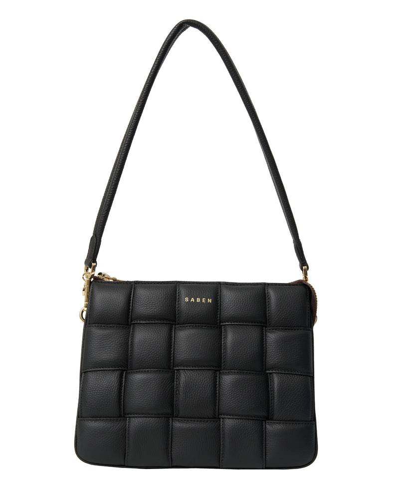 SABEN MATILDA SHOULDER BAG-BLACK WOVEN