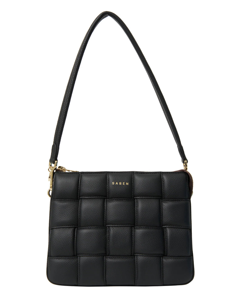 SABEN MATILDA SHOULDER BAG-BLACK WOVEN