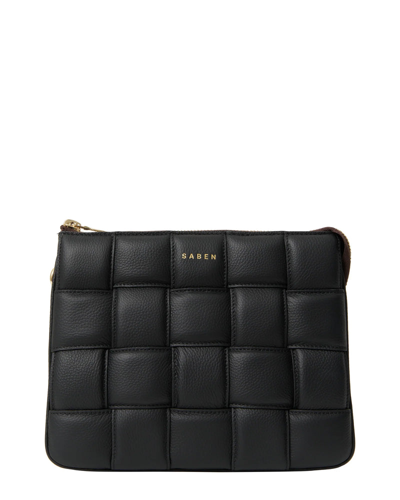 SABEN MATILDA SHOULDER BAG-BLACK WOVEN