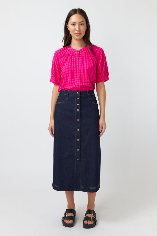 SYLVESTER DENIM SKIRT-DARK INDIGO